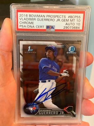 2016 Bowman Chrome Vladimir Guerrero Jr.  Rc Auto Psa Dual 10/10 Low Pop Rare