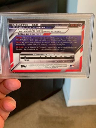 2016 BOWMAN CHROME VLADIMIR GUERRERO JR.  RC AUTO PSA DUAL 10/10 LOW POP RARE 4