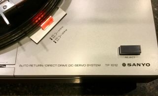 Vintage Sanyo TP1012 Direct Drive Turntable 33/45 RPM w/ Stanton 680 EE Stylus 3