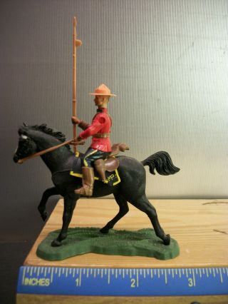 Vintage Britians Canadian Mountie Mounted Police Officer Plastic Toy Figure