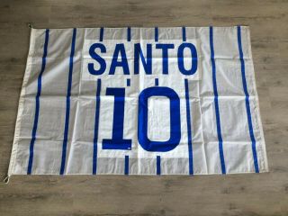 Vintage Ron Santo Retired 10 Wrigley Field Flown Chicago Cubs Flag Mlb Holo