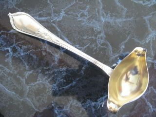 Atq Jezler Swiss Solid Silver 800 Gravy Ladle With Gold Wash Ca.  1900