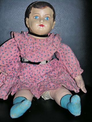 Antique Ella Smith Alabama Doll 18 Inches Blue Boots