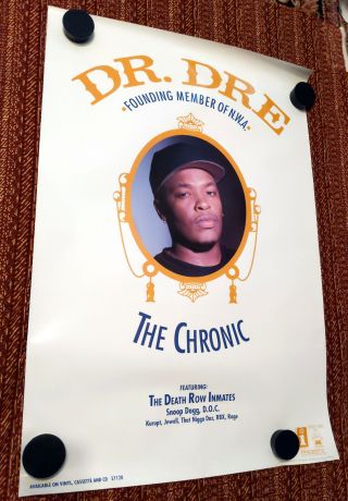 24x36 " Vintage Promo West Coast Rap Poster Dr.  Dre - The Chronic 1992 Ex Og Rare