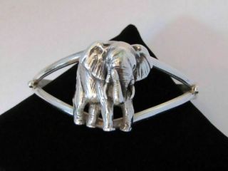 Vintage Designer Carol Felley Elephant Cuff Bracelet Sterling Silver 1991 6