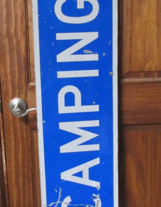 Vtg CAMPING Ahead Lge 72 x 12 Aluminum Highway/Road/Street Sign Man Cave S394 4