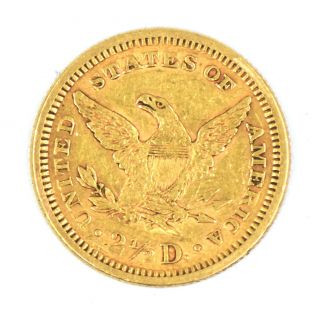 ANTIQUE 1878 $2.  5 DOLLAR US GOLD COIN LIBERTY HEAD PHILADELPHIA F/VF 2