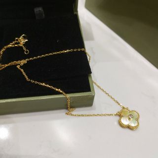 Van Cleef And Arpels Vintage Alhambra Diamond Yellow Gold Necklace Vca