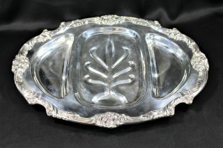 Reed & Barton King Francis Pattern Silverplate Divided Juice Meat Platter 1639