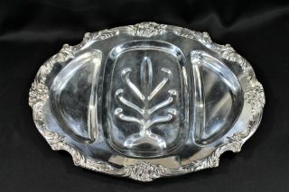 Reed & Barton King Francis Pattern Silverplate Divided Juice Meat Platter 1639 2