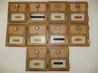 Ten 2 Vintage 1961 Post Office Box Doors With Combination Made By Federal Lock