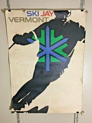Vintage Vtg 1969 Jay Peak Vermont Tourism Travel Ski Poster Skiing Rare