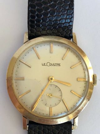 1950s Vintage Lecoultre Classic Swiss Wrist Watch 10kt - Rare Dial