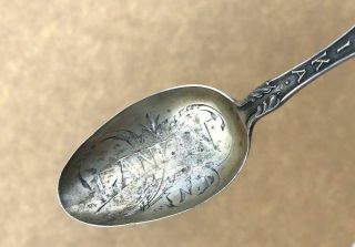 Vintage Good Luck Swastika Sterling Silver Souvenir Spoon Lankin North Dakoda 5
