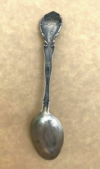 Vintage Good Luck Swastika Sterling Silver Souvenir Spoon Lankin North Dakoda 6