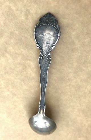 Vintage Good Luck Swastika Sterling Silver Souvenir Spoon Lankin North Dakoda 7