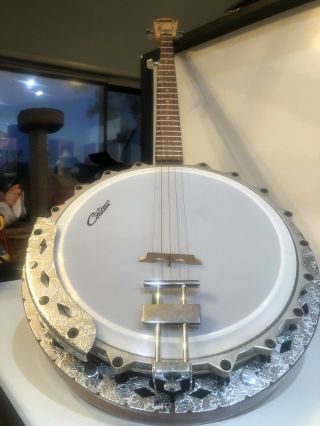 Estate Vintage Contessa 5 String Banjo Framus Germany Embossed Engraved Wwii