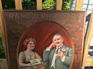 EARLY RANDOLPH MACON CIGAR TOBACCO TIN ADVERTISING SIGN OLD VINTAGE ANTIQUE 8