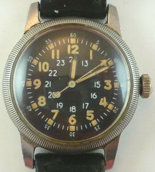 Vintage Waltham Military - Type 6/0 - D Wristwatch - Wwii Era -