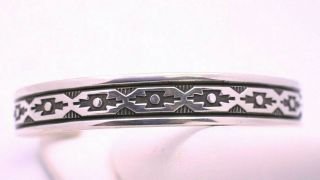 Navajo Southwestern Native American Sterling Silver Cuff Bracelet Signed Lamer