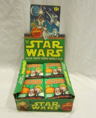 Star Wars 1978 Topps Bubblegum Cards (30) Wax Packs W Display Box Vtg