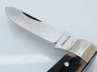 Vintage Puma Stock Knife 410 675 Folding 3 - Blade Handmade Solingen Germany 6