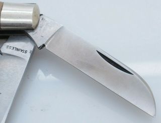 Vintage Puma Stock Knife 410 675 Folding 3 - Blade Handmade Solingen Germany 8