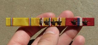 Ww2 Us Army Military 3 Place Ribbon Bar Philippine Campaign Defense Asiatic 3/8 "