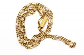 A Fine Antique Victorian 15ct 625 Yellow Gold Barrel Clasp Necklace Chain 13806