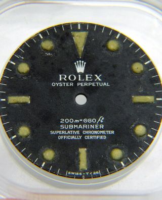 Vintage Rolex Submariner 5512 Meters First Matte Black Relume Watch Dial