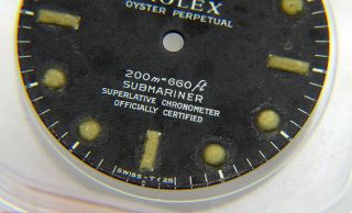 Vintage Rolex Submariner 5512 Meters First Matte Black Relume Watch Dial 3