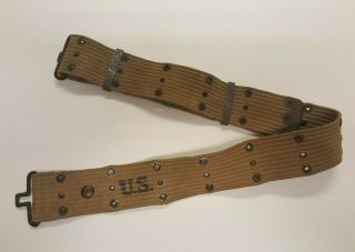 Ww2 Us Army Pistol Belt Dated 1942 Web Belt M1936 Maker Marked