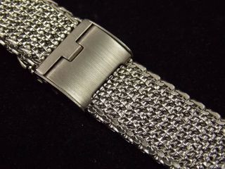 Vintage Heavy Stainless Steel Mesh Sliding Clasp watch band 11/16 inch 17.  5mm 3
