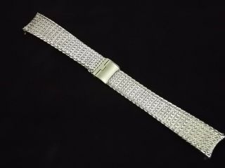 Vintage Heavy Stainless Steel Mesh Sliding Clasp watch band 11/16 inch 17.  5mm 4