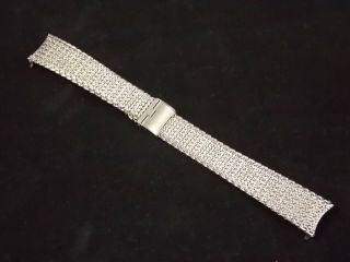 Vintage Heavy Stainless Steel Mesh Sliding Clasp watch band 11/16 inch 17.  5mm 5