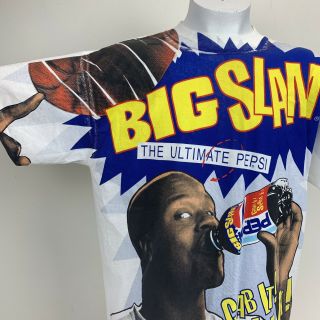 Vintage 1993 Shaquille Oneal x Pepsi Big Slam Sz XL T Shirt All Over Print Shaq 2