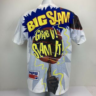 Vintage 1993 Shaquille Oneal x Pepsi Big Slam Sz XL T Shirt All Over Print Shaq 4