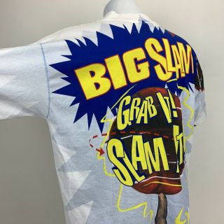 Vintage 1993 Shaquille Oneal x Pepsi Big Slam Sz XL T Shirt All Over Print Shaq 5