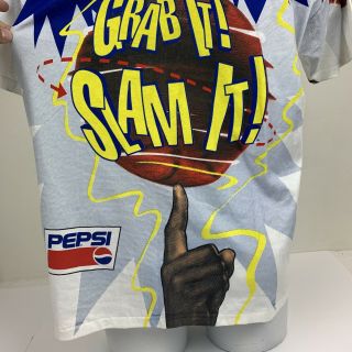 Vintage 1993 Shaquille Oneal x Pepsi Big Slam Sz XL T Shirt All Over Print Shaq 7