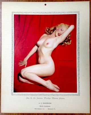Marilyn Monroe 1954 Vintage Pinup Calendar Golden Dreams Salesman Champion