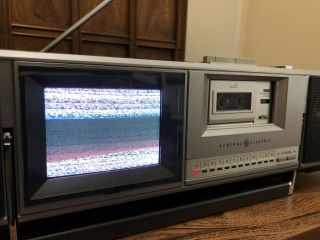 NIB Vintage 1982 GE Sharp Boombox TV Removable Micro Cassette Television Rare 3