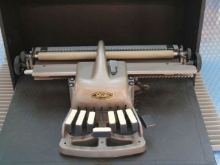 rare early model wintage Blista Braille typewriter with wooden keys and cylinder 10