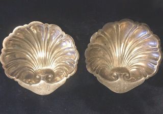 Antique Sterling Silver Shell Dishes Engraved “c.  S.  ”