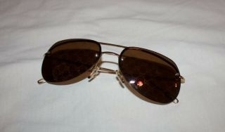 Authentic Vintage Gucci Aviator Sunglasses with monogram lens 2001 2