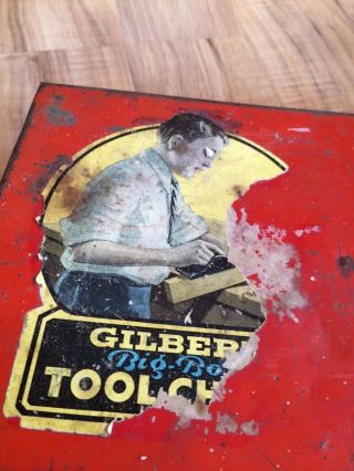 Vintage Gilbert Big Boy Metal Tool Chest Toy Box 2