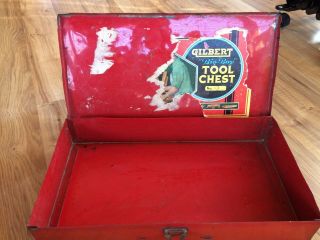 Vintage Gilbert Big Boy Metal Tool Chest Toy Box 4