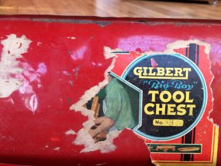Vintage Gilbert Big Boy Metal Tool Chest Toy Box 5