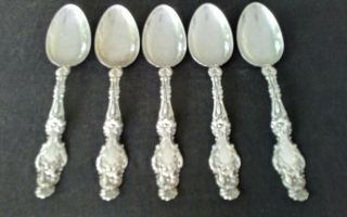 A Group Of 5 Sterling Teaspoons From Whiting/ Gorham In The 1902 " Lily " Pattern