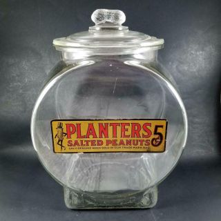 1929 Mr Planters Peanuts Vintage Fishbowl Glass Jar Store Display Counter Advert