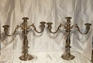 Antique Silver Plate Reed & Barton 741 Candelabras